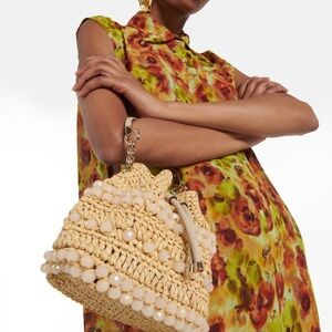 Jimmy choo Bon Bon embellished raffia bucket bag